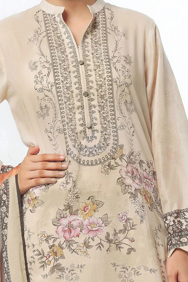 3 Piece Unstitched Printed Lawn Suit