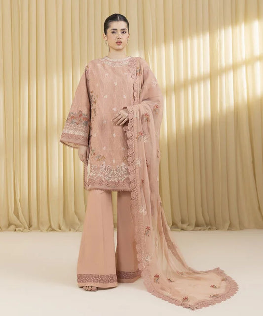 3 PIECE - EMBROIDERED COTTON JACQUARD SUIT