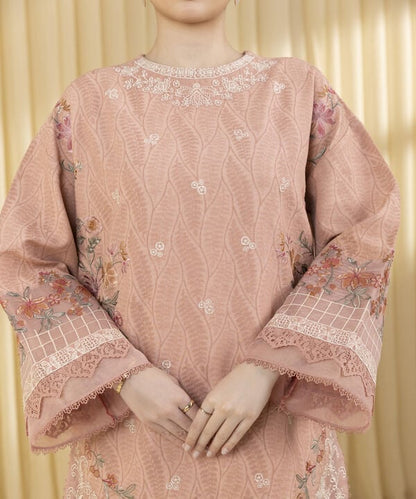 3 PIECE - EMBROIDERED COTTON JACQUARD SUIT