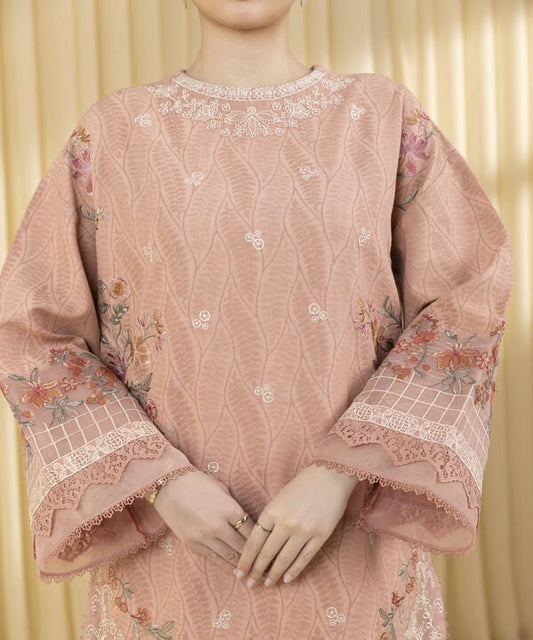3 PIECE - EMBROIDERED COTTON JACQUARD SUIT
