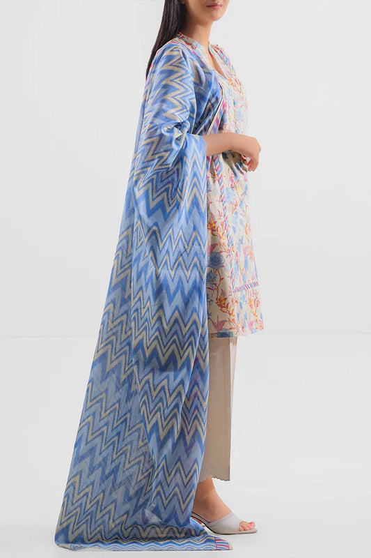Unstitched Printed Lawn 3 Piece