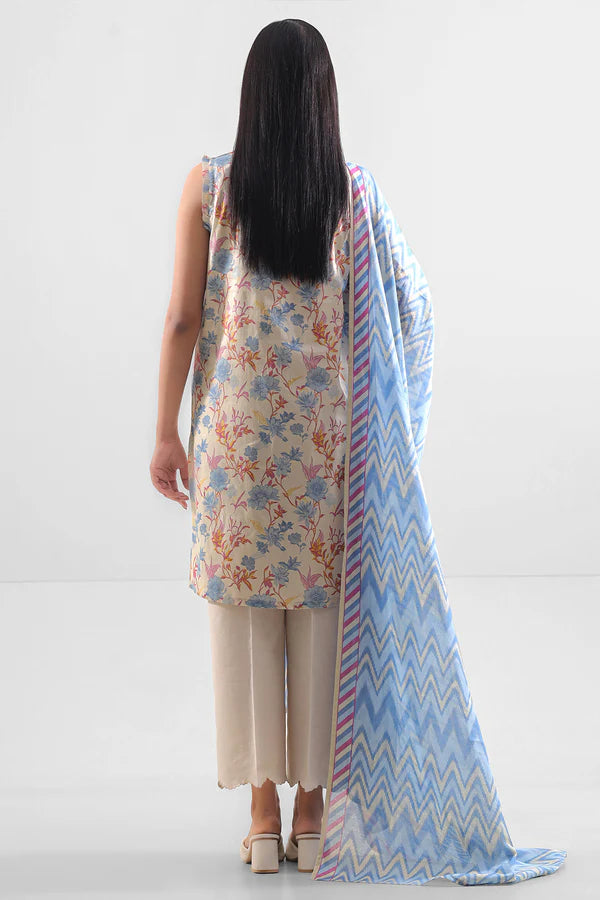 Unstitched Printed Lawn 3 Piece