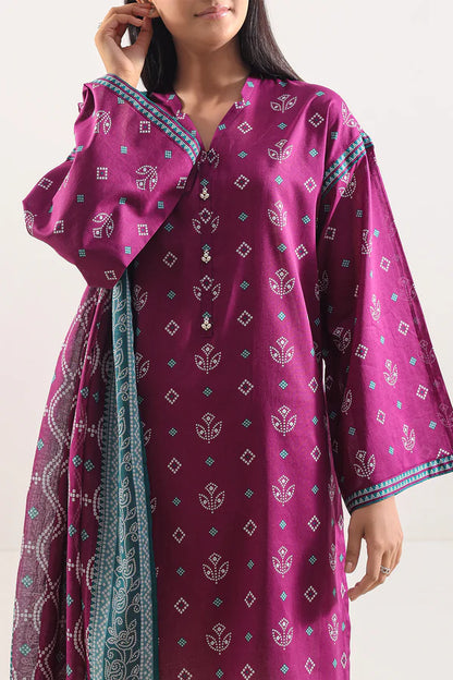 Unstitched Printed Lawn 3 Piece
