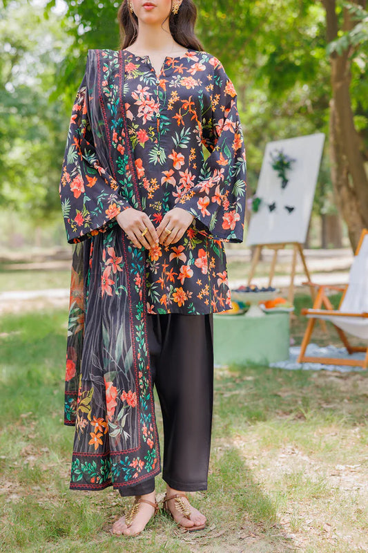 Unstitched Printed Lawn 3 Piece