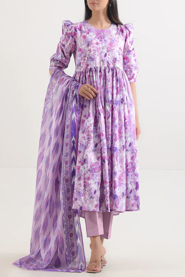 Unstitched Printed Lawn 3 Piece
