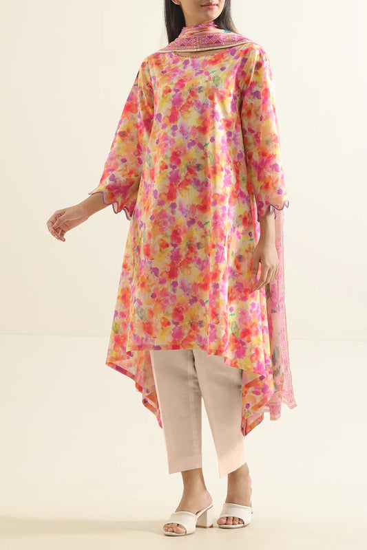 Unstitched Printed Lawn 3 Piece