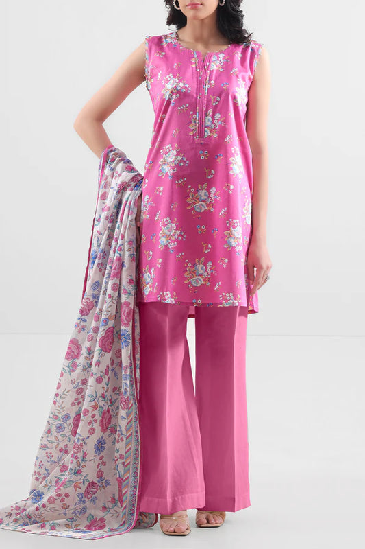 Unstitched Printed Lawn 3 Piece