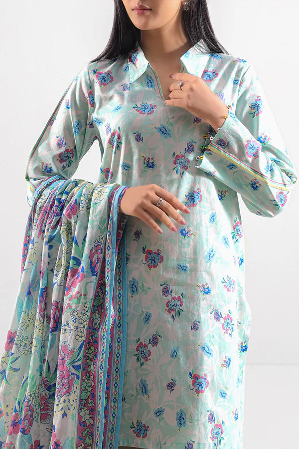 Unstitched Printed Lawn 3 Piece
