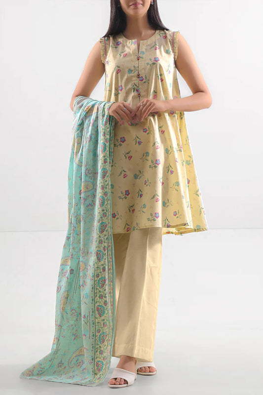 Unstitched Printed Lawn 3 Piece