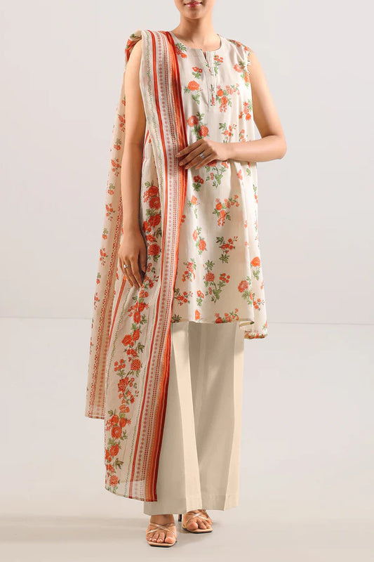 Unstitched Printed Lawn 3 Piece