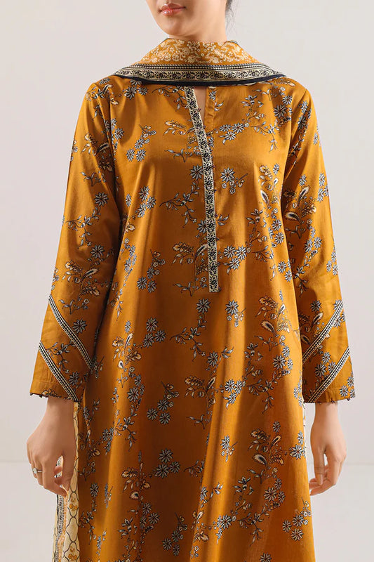 Unstitched Printed Lawn 3 Piece