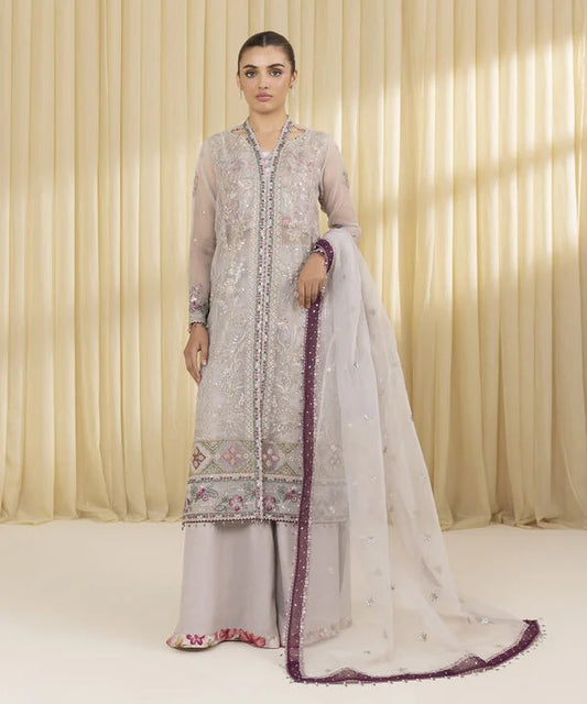 3 PIECE - EMBROIDERED ORGANZA SUIT