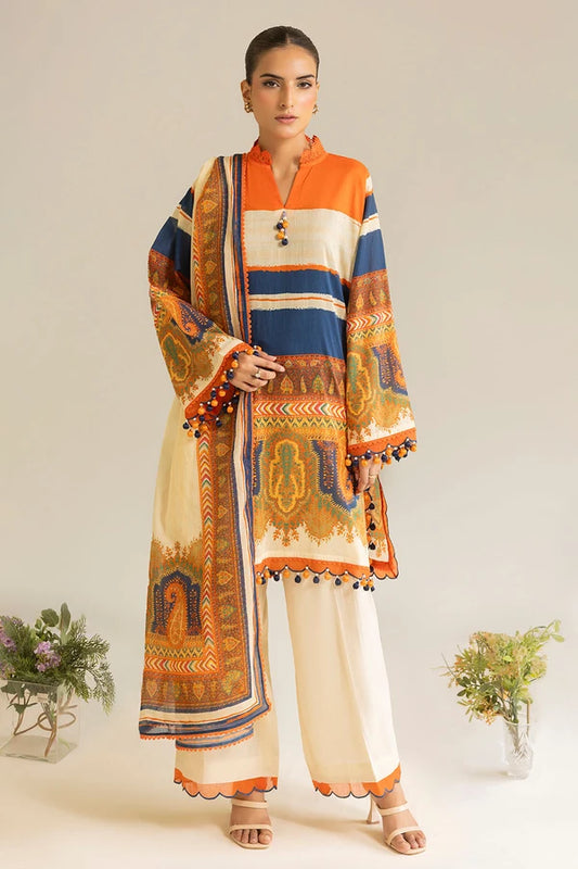 3 Piece Unstitched Printed Lawn Suit