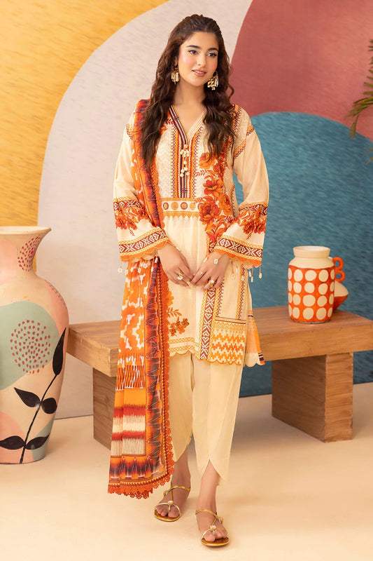 3‑Piece Unstitched Printed Lawn Suit