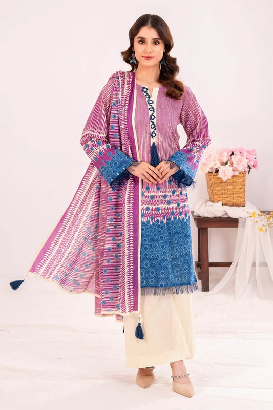 3 Piece Unstitched Printed Lawn Suit