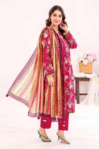 3 Piece Unstitched Printed Lawn Suit