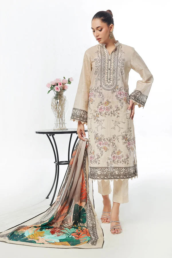 3 Piece Unstitched Printed Lawn Suit
