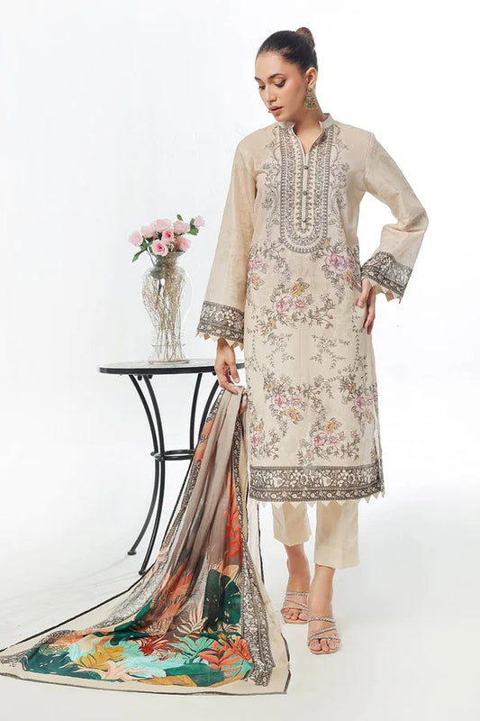 3 Piece Unstitched Printed Lawn Suit