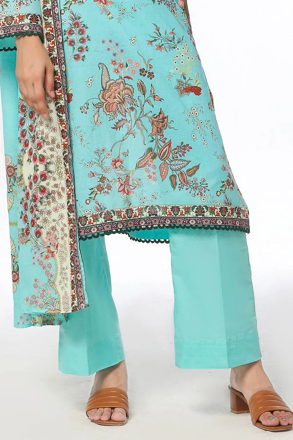 3 Piece Unstitched Printed Lawn Suit