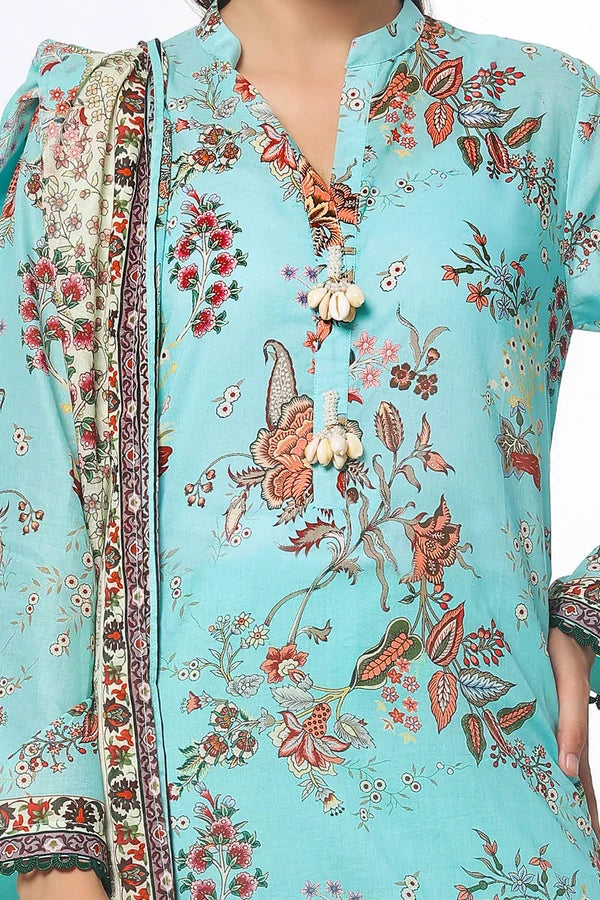 3 Piece Unstitched Printed Lawn Suit