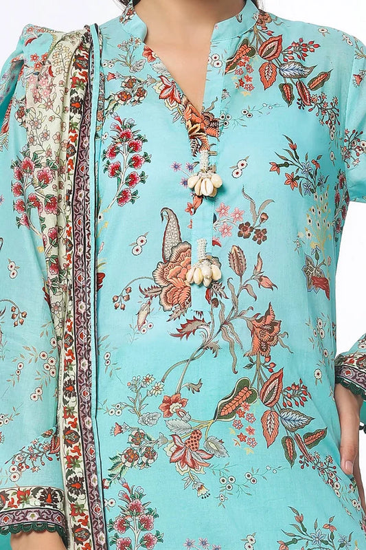 3 Piece Unstitched Printed Lawn Suit