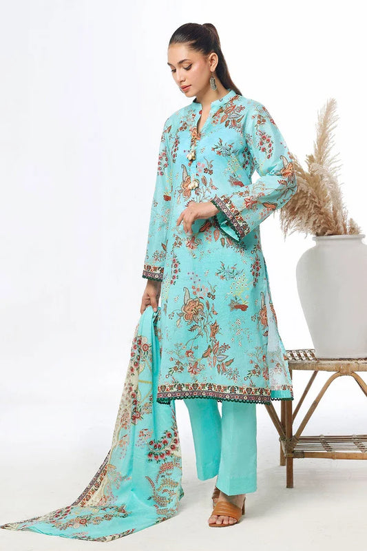 3 Piece Unstitched Printed Lawn Suit