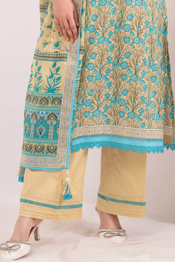 3 Piece Unstitched Printed Lawn Suit