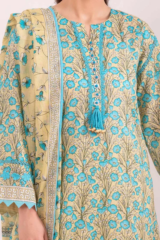 3 Piece Unstitched Printed Lawn Suit