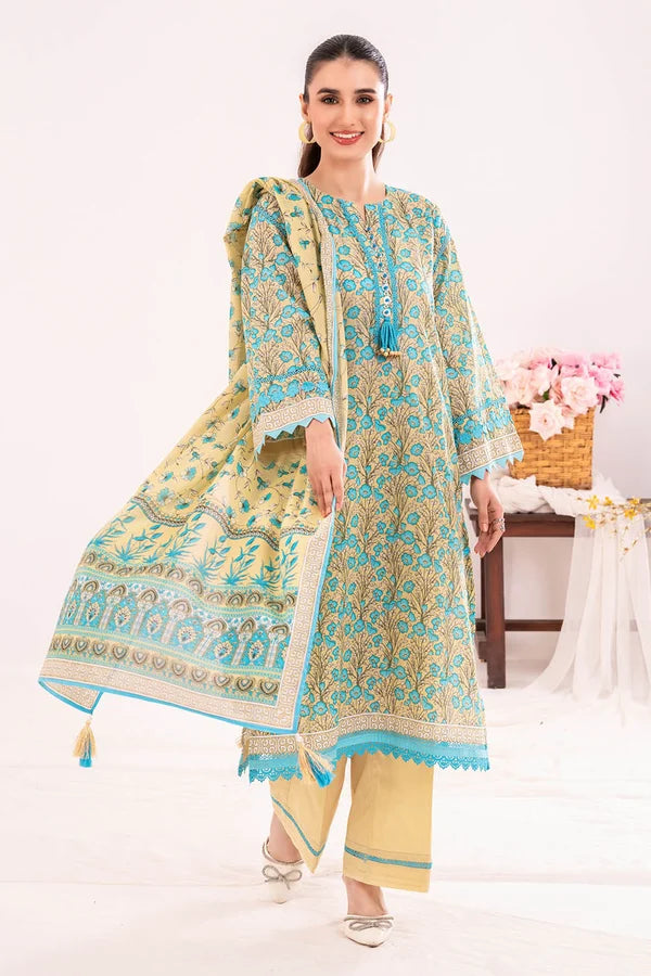 3 Piece Unstitched Printed Lawn Suit