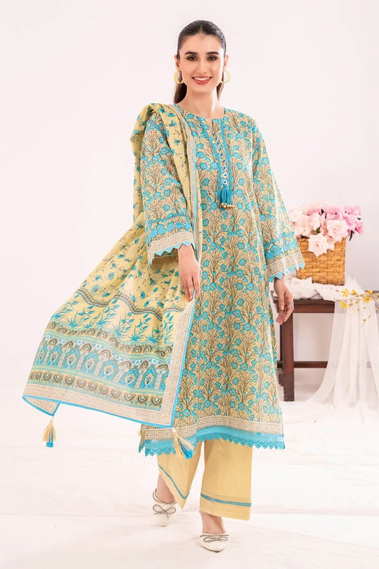 3 Piece Unstitched Printed Lawn Suit