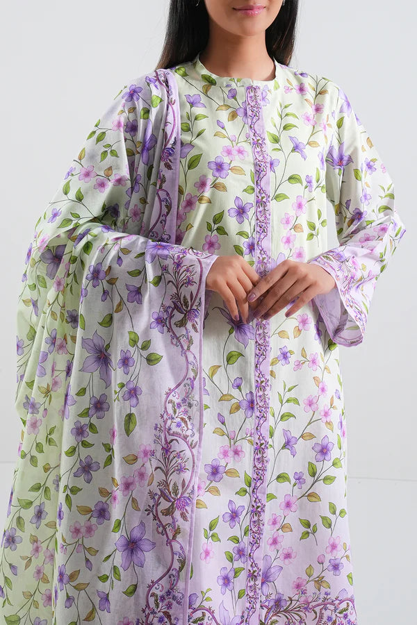 Unstitched Printed Lawn 3 Piece