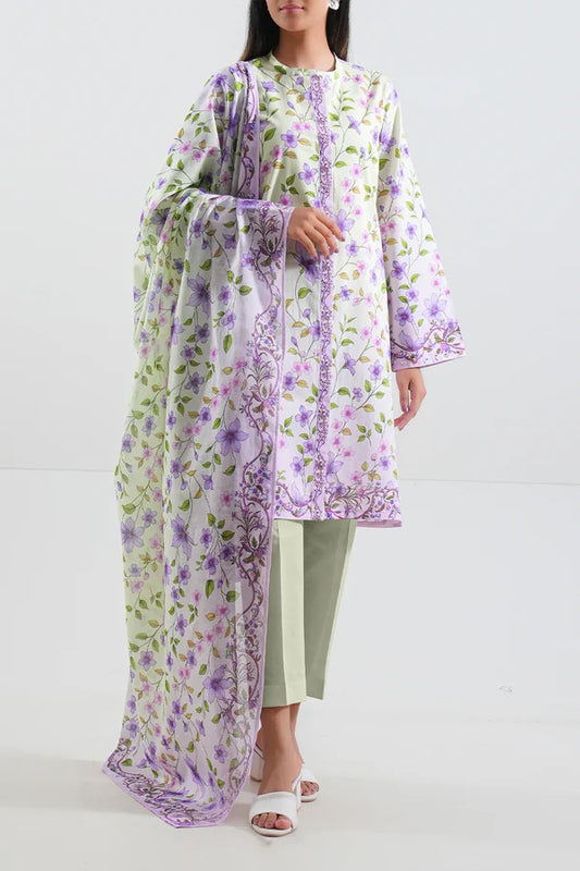 Unstitched Printed Lawn 3 Piece